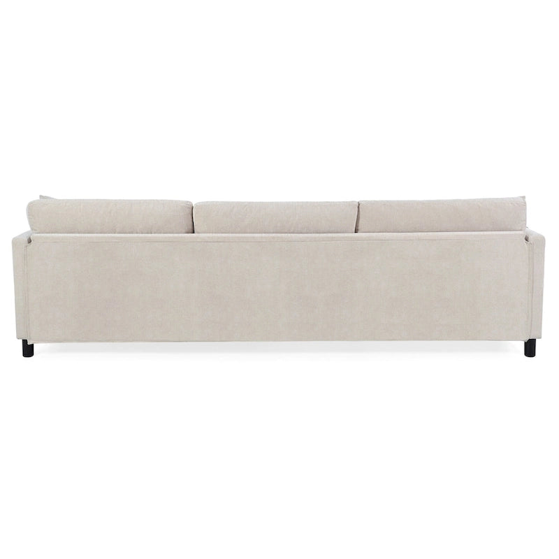 Canapé 4 places beige 107,87 avec pouf mobile et rangement