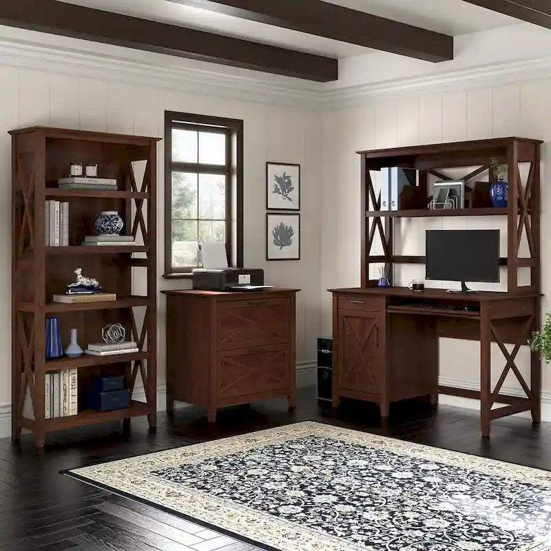 Petit bureau d'ordinateur Key West 48W avec étagère par Bush Furniture