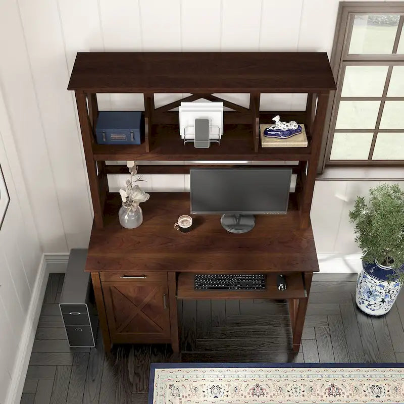 Petit bureau d'ordinateur Key West 48W avec étagère par Bush Furniture