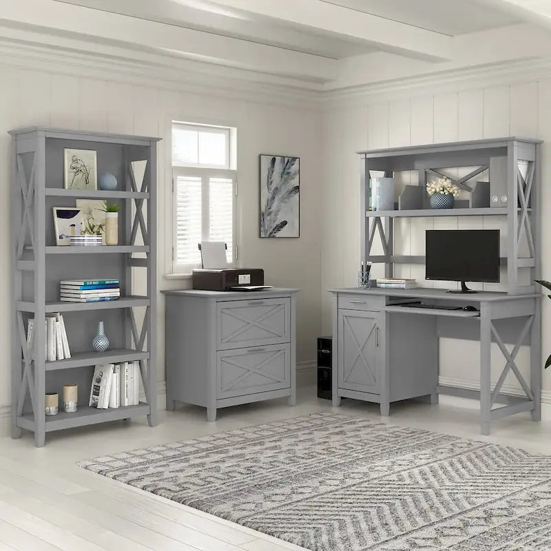 Petit bureau d'ordinateur Key West 48W avec étagère par Bush Furniture