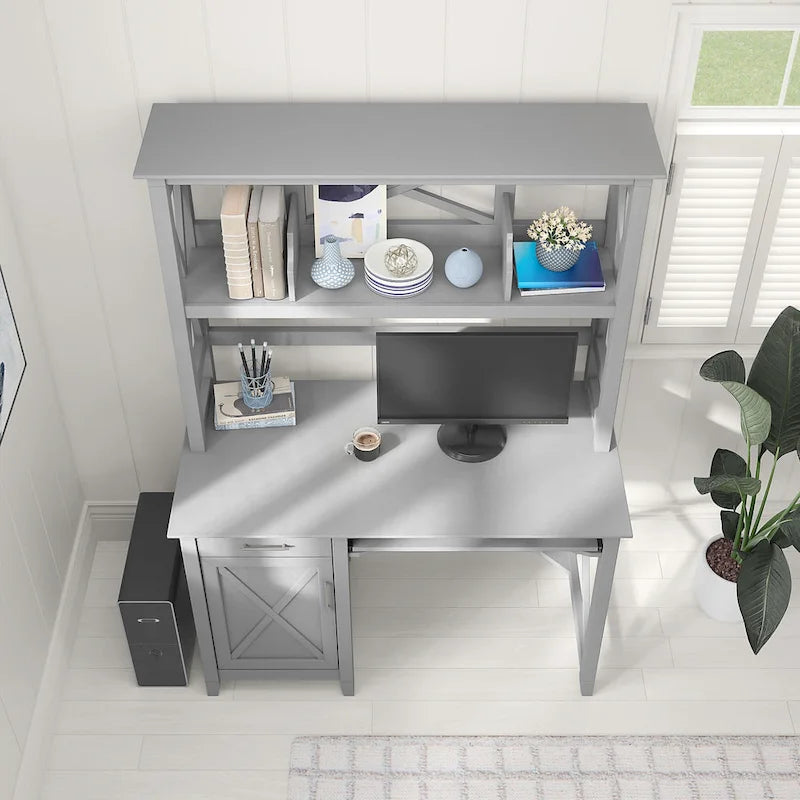Petit bureau d'ordinateur Key West 48W avec étagère par Bush Furniture