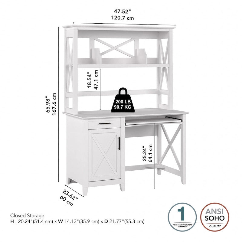 Petit bureau d'ordinateur Key West 48W avec étagère par Bush Furniture
