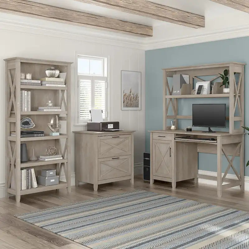 Petit bureau d'ordinateur Key West 48W avec étagère par Bush Furniture