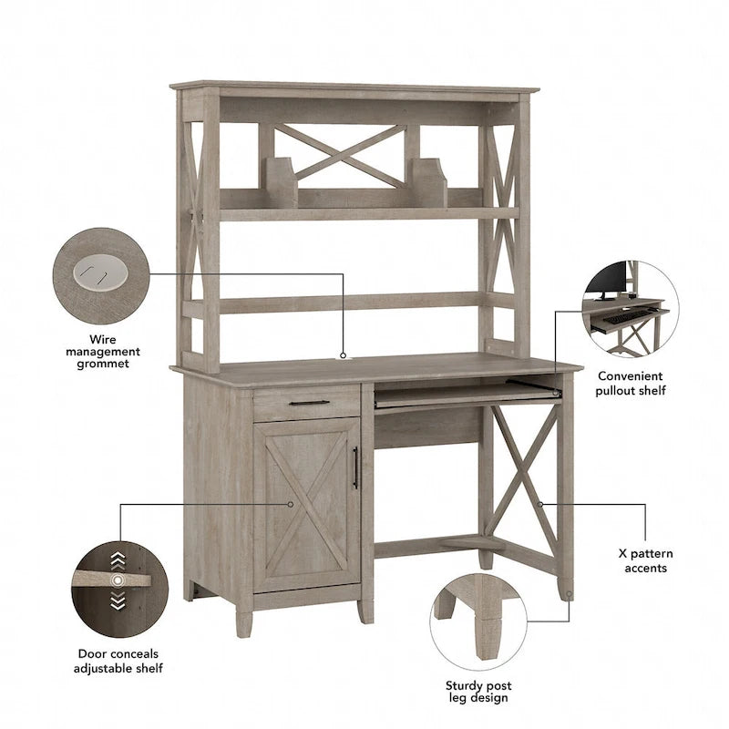 Petit bureau d'ordinateur Key West 48W avec étagère par Bush Furniture
