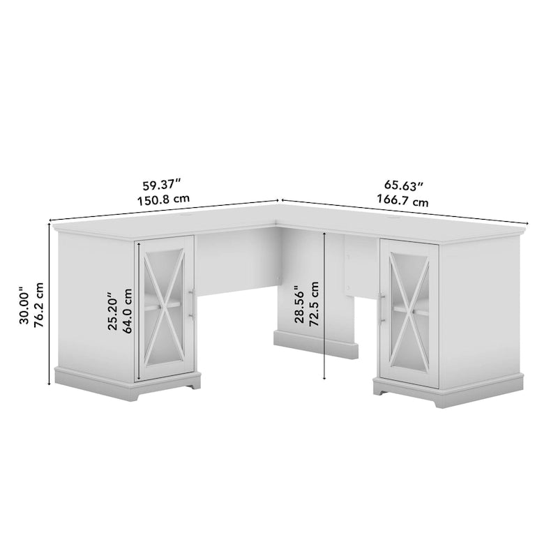 Bureau en L avec rangements Lennox Farmhouse de Bush Furniture