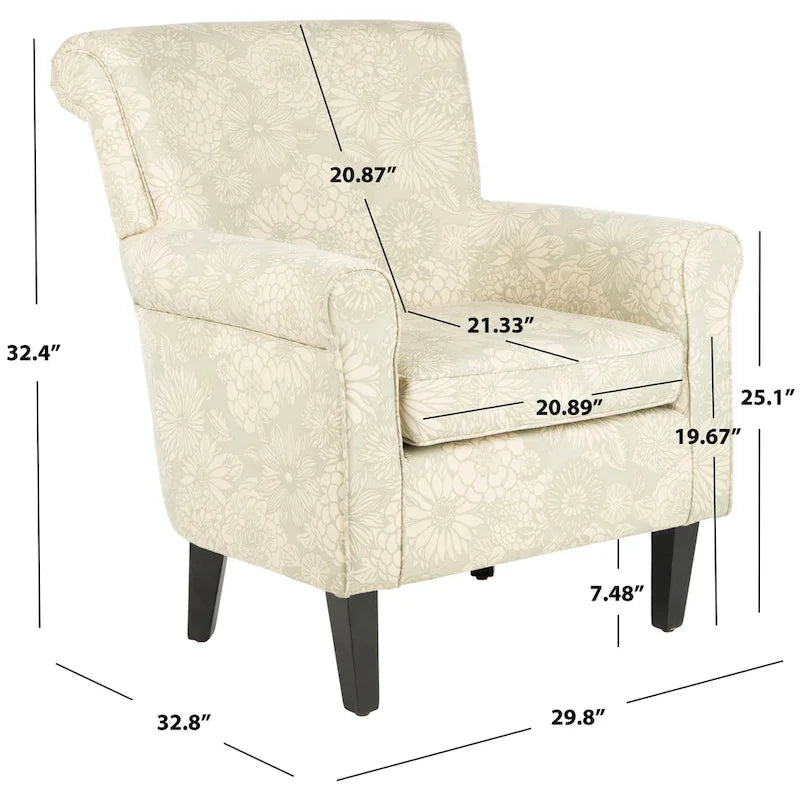 Fauteuil de jardin gris SAFAVIEH Gramercy Motif - 30W x 33D x 32H