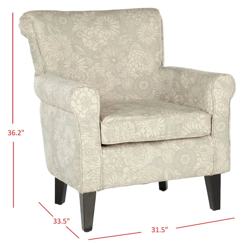 Fauteuil de jardin gris SAFAVIEH Gramercy Motif - 30W x 33D x 32H