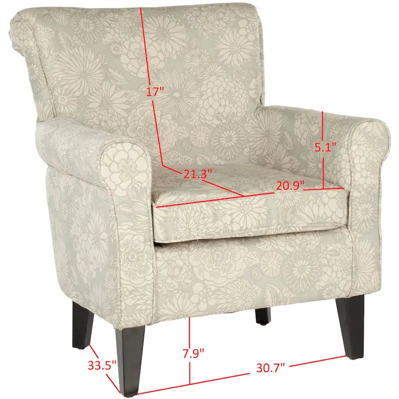 Fauteuil de jardin gris SAFAVIEH Gramercy Motif - 30W x 33D x 32H