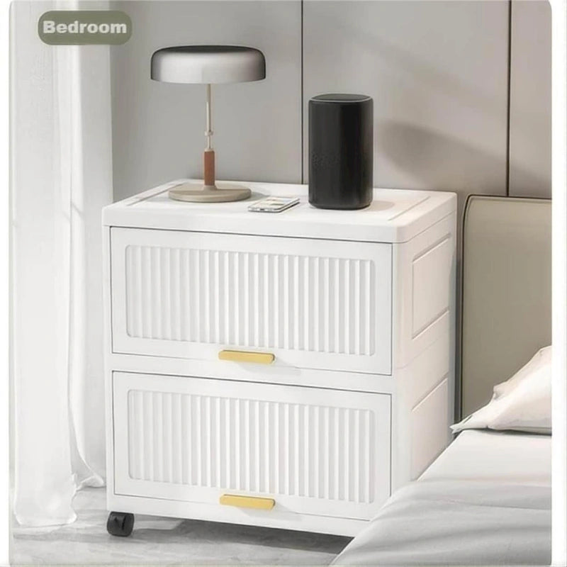 Meuble de cuisine, boîte de rangement à ouverture par le haut avec roulettes, meuble de rangement mobile, étagère de cuisine, boîte de rangement mobile - Blanc