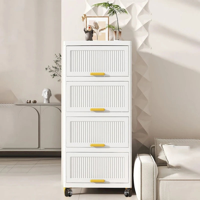 Meuble de cuisine, boîte de rangement à ouverture par le haut avec roulettes, meuble de rangement mobile, étagère de cuisine, boîte de rangement mobile - Blanc