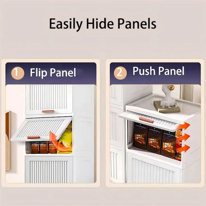 Meuble de cuisine, boîte de rangement à ouverture par le haut avec roulettes, meuble de rangement mobile, étagère de cuisine, boîte de rangement mobile - Blanc