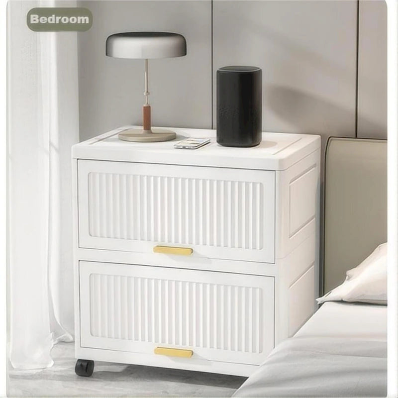 Meuble de cuisine, boîte de rangement à ouverture par le haut avec roulettes, meuble de rangement mobile, étagère de cuisine, boîte de rangement mobile - Blanc