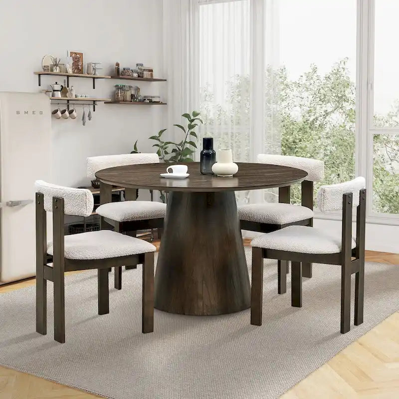 Lot de 2 chaises modernes avec pieds en bois, assise et coussin rembourrés doux, convient pour la salle à manger et le salon