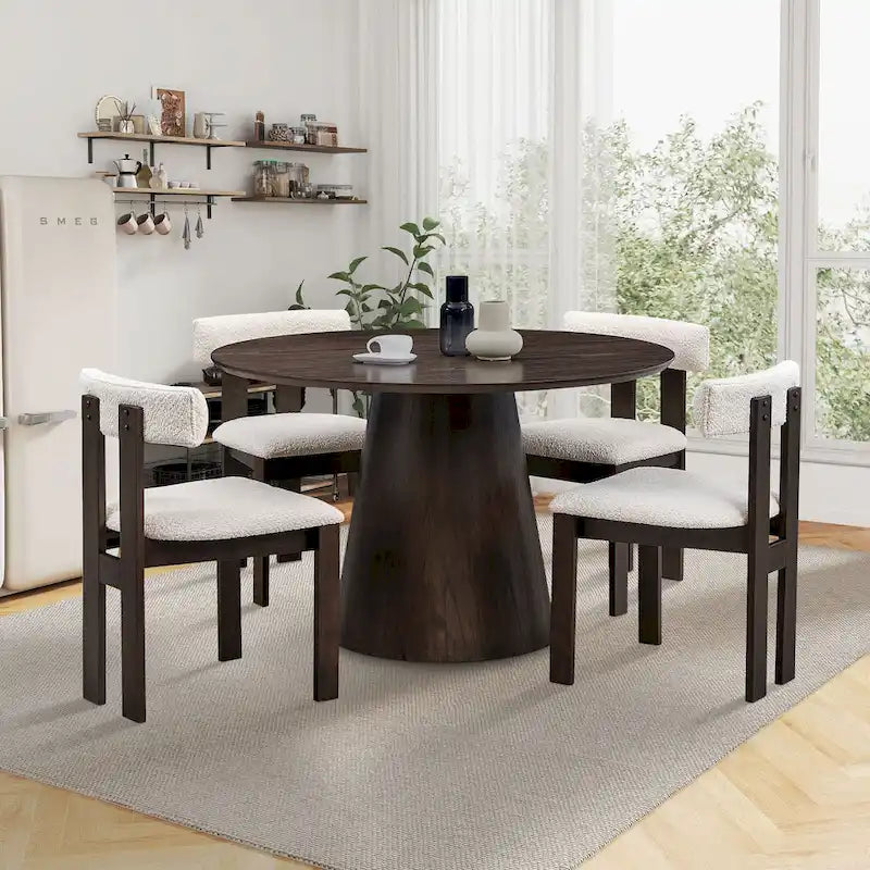 Lot de 2 chaises modernes avec pieds en bois, assise et coussin rembourrés doux, convient pour la salle à manger et le salon
