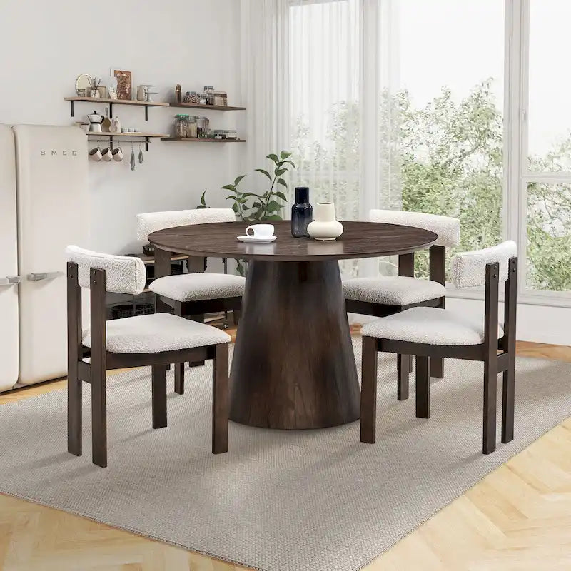 Lot de 2 chaises modernes avec pieds en bois, assise et coussin rembourrés doux, convient pour la salle à manger et le salon