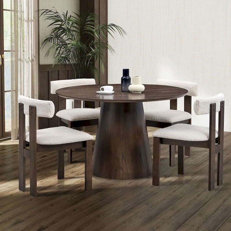 Lot de 2 chaises modernes avec pieds en bois, assise et coussin rembourrés doux, convient pour la salle à manger et le salon