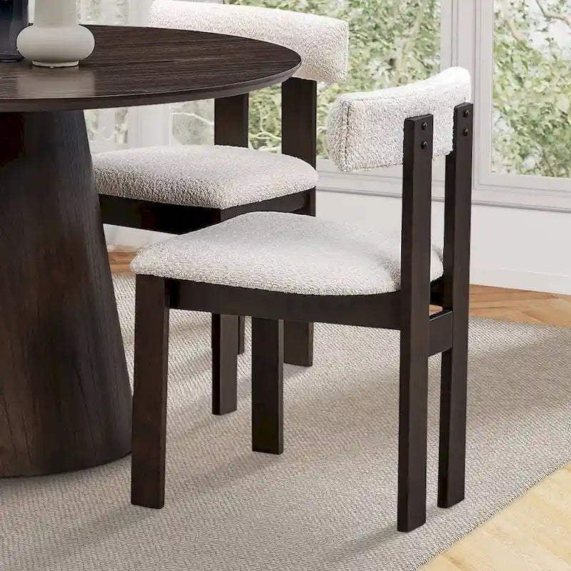 Lot de 2 chaises modernes avec pieds en bois, assise et coussin rembourrés doux, convient pour la salle à manger et le salon