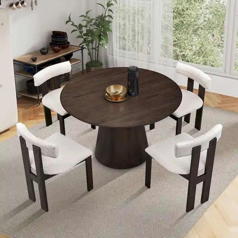 Lot de 2 chaises modernes avec pieds en bois, assise et coussin rembourrés doux, convient pour la salle à manger et le salon
