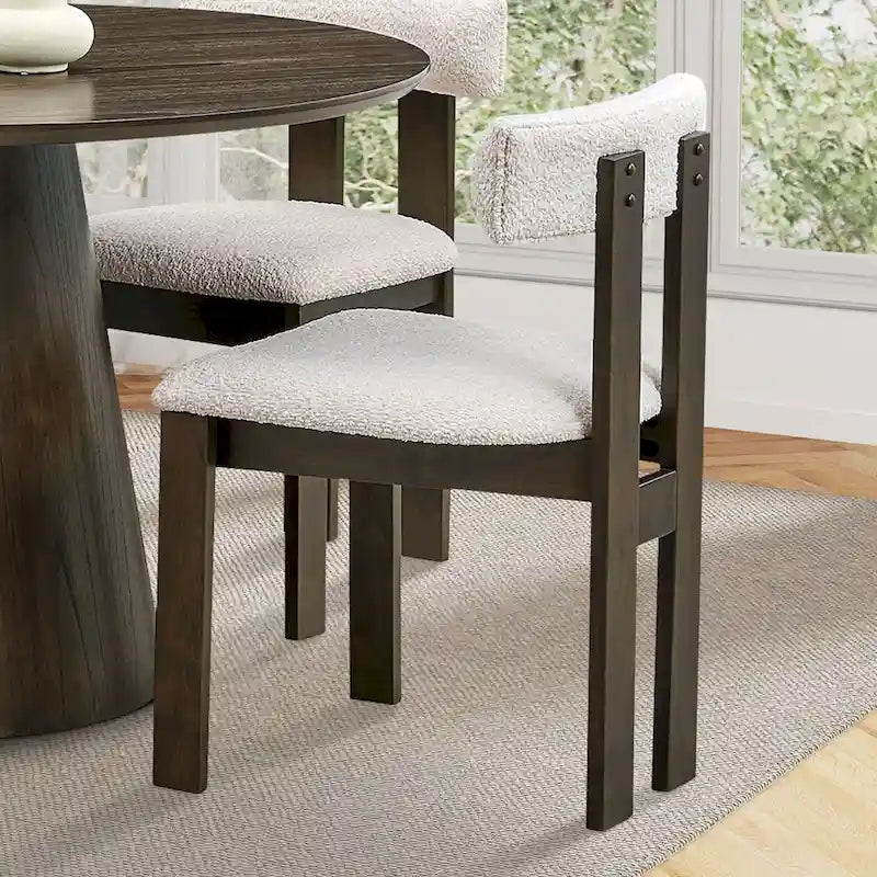Lot de 2 chaises modernes avec pieds en bois, assise et coussin rembourrés doux, convient pour la salle à manger et le salon