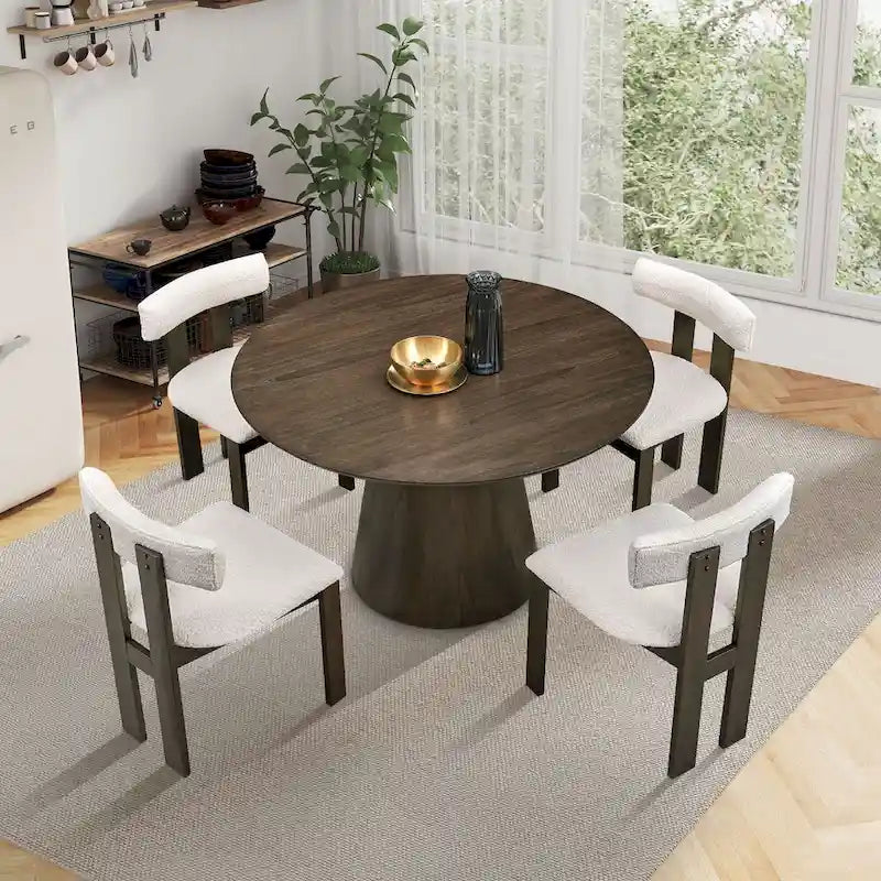 Lot de 2 chaises modernes avec pieds en bois, assise et coussin rembourrés doux, convient pour la salle à manger et le salon