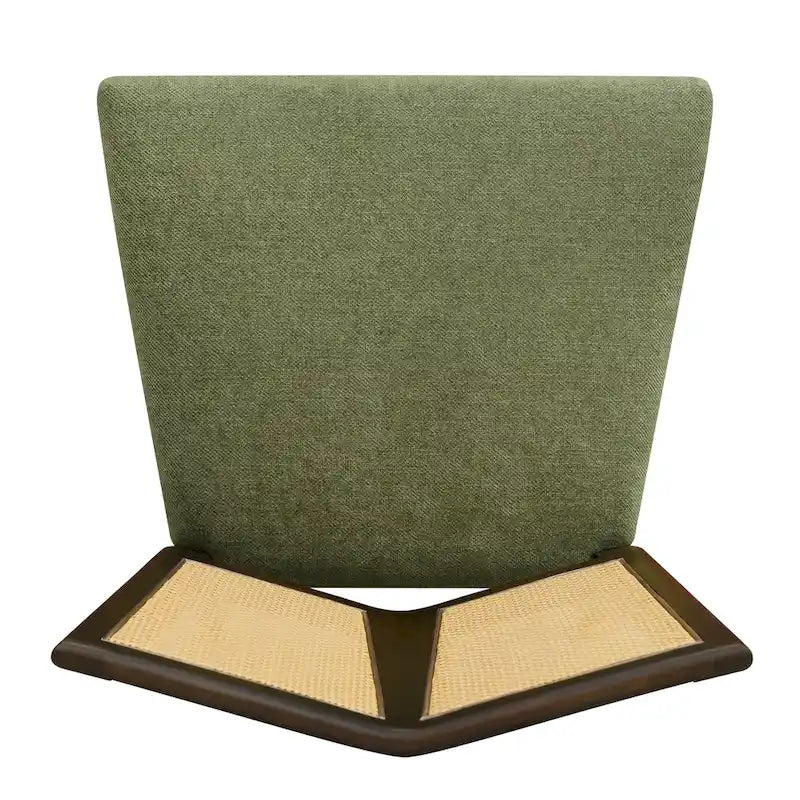 Christopher Knight Home - Oliver Ensemble de 2 chaises de salle à manger rembourrées avec dossier en rotin style milieu de siècle