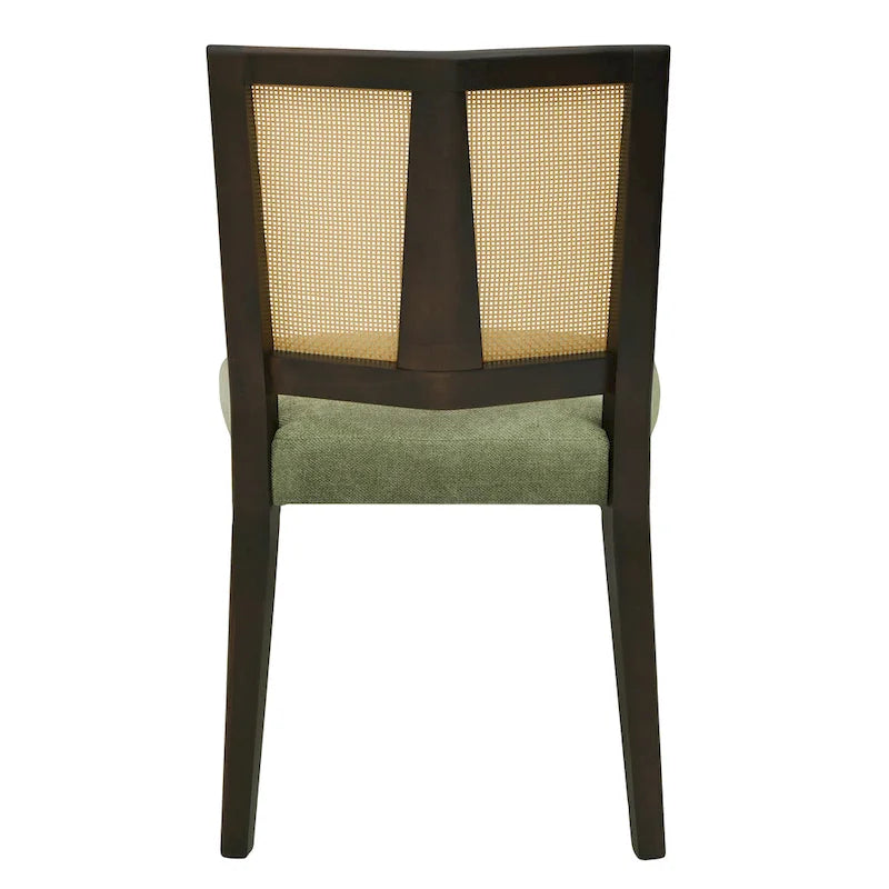 Christopher Knight Home - Oliver Ensemble de 2 chaises de salle à manger rembourrées avec dossier en rotin style milieu de siècle