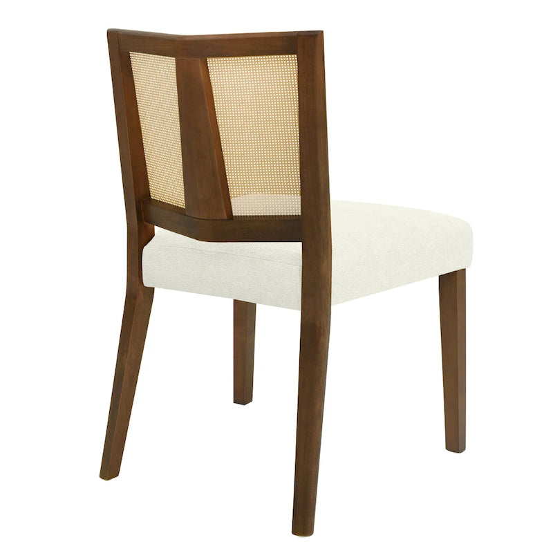 Christopher Knight Home - Oliver Ensemble de 2 chaises de salle à manger rembourrées avec dossier en rotin style milieu de siècle