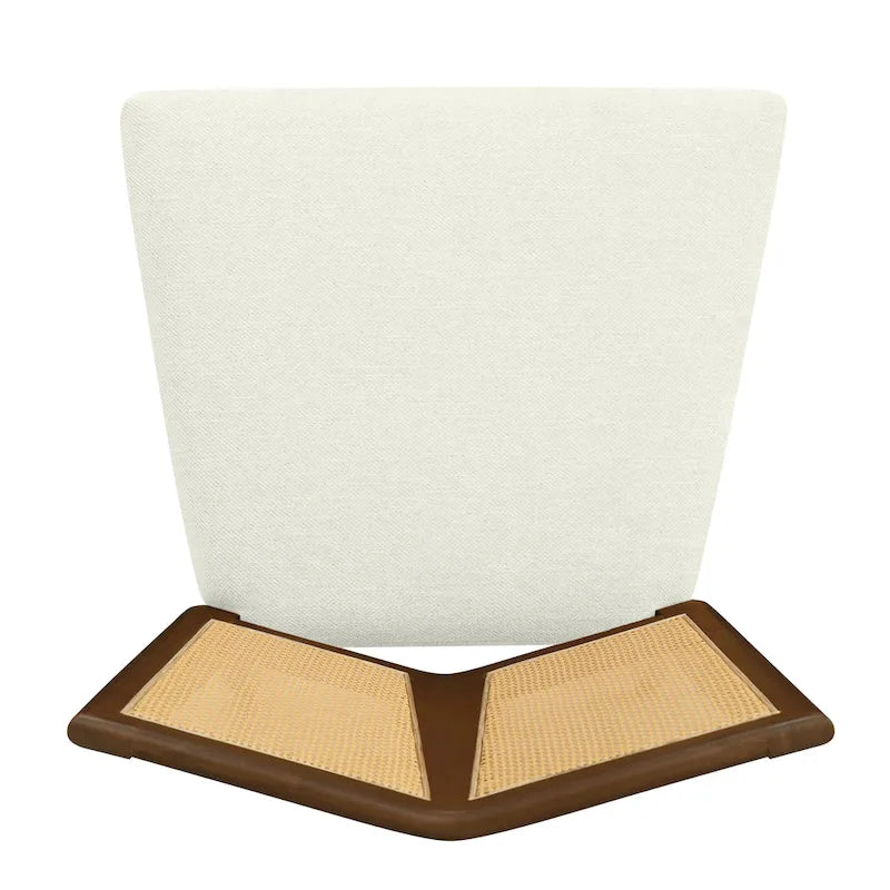 Christopher Knight Home - Oliver Ensemble de 2 chaises de salle à manger rembourrées avec dossier en rotin style milieu de siècle