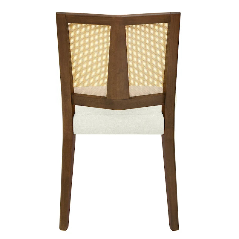 Christopher Knight Home - Oliver Ensemble de 2 chaises de salle à manger rembourrées avec dossier en rotin style milieu de siècle