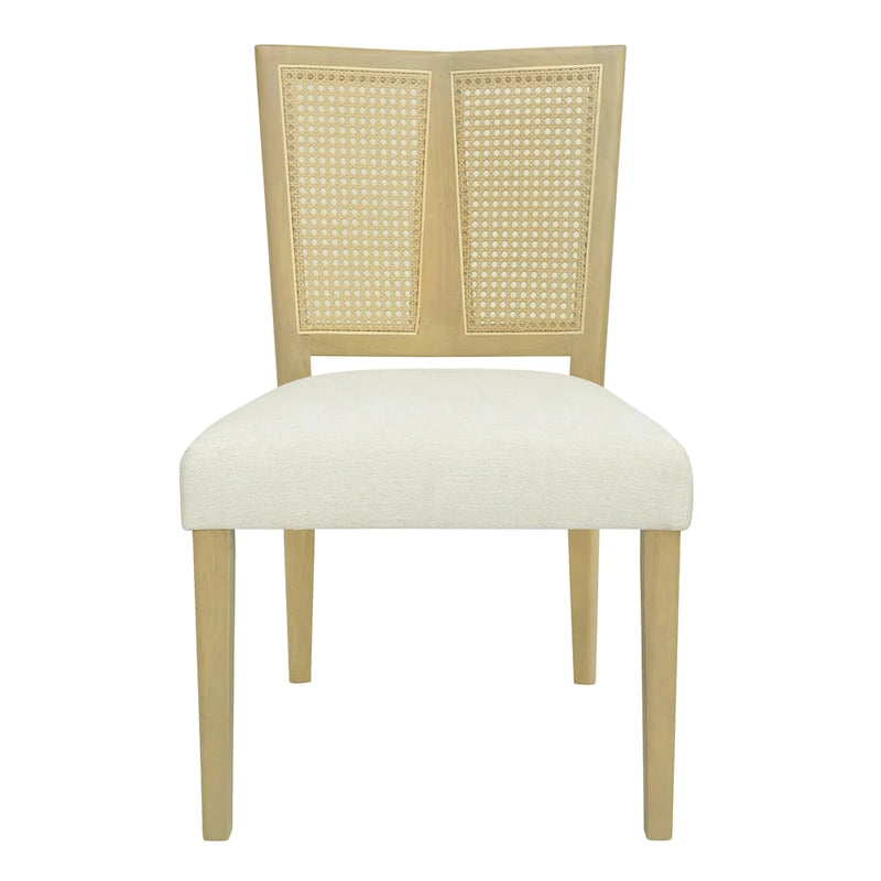Christopher Knight Home - Oliver Ensemble de 2 chaises de salle à manger rembourrées avec dossier en rotin style milieu de siècle