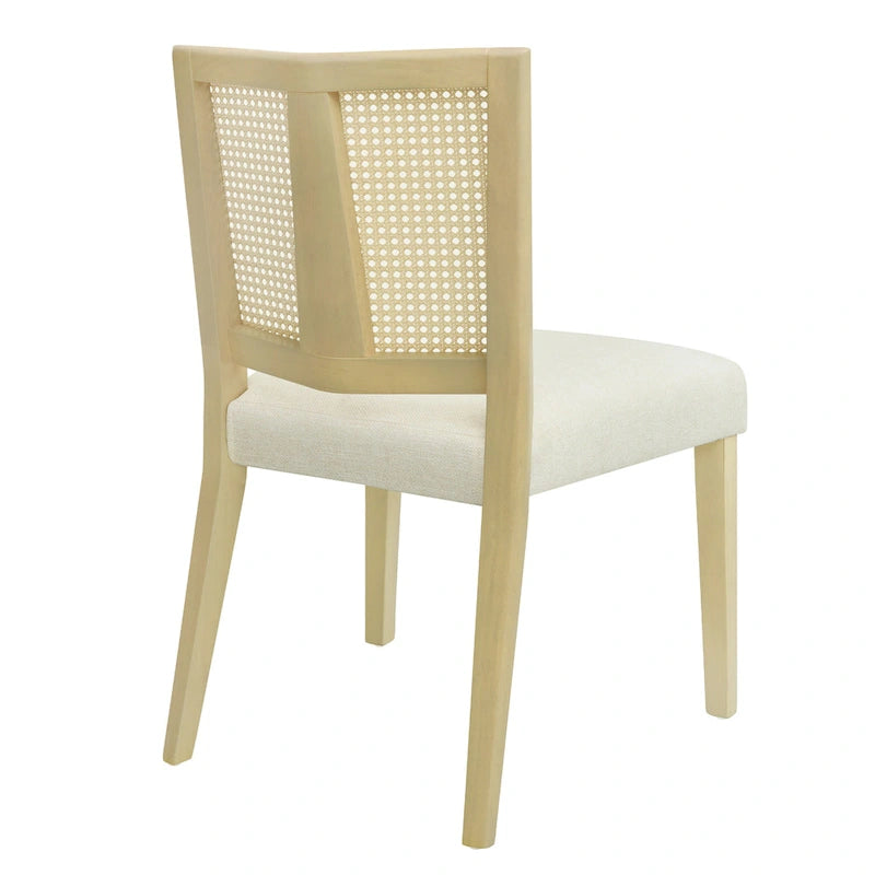 Christopher Knight Home - Oliver Ensemble de 2 chaises de salle à manger rembourrées avec dossier en rotin style milieu de siècle