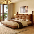 Calka Luxury Upholstered PU Leather Bed by Christopher Knight Home