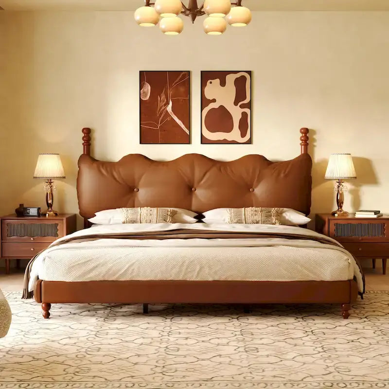 Lit Calka rembourré en similicuir par Christopher Knight Home
