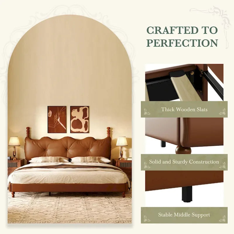 Lit Calka rembourré en similicuir par Christopher Knight Home