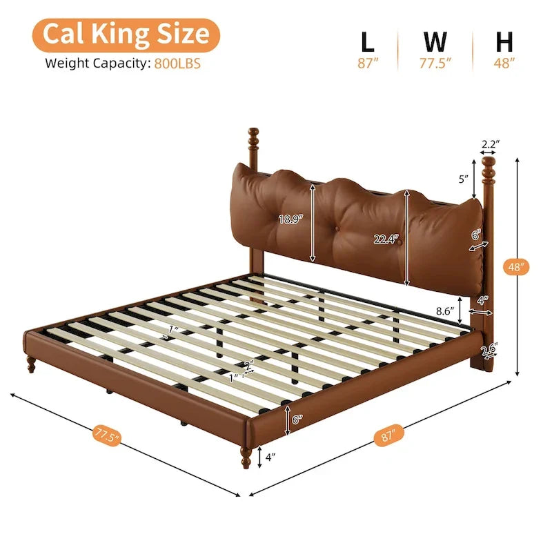 Lit Calka rembourré en similicuir par Christopher Knight Home