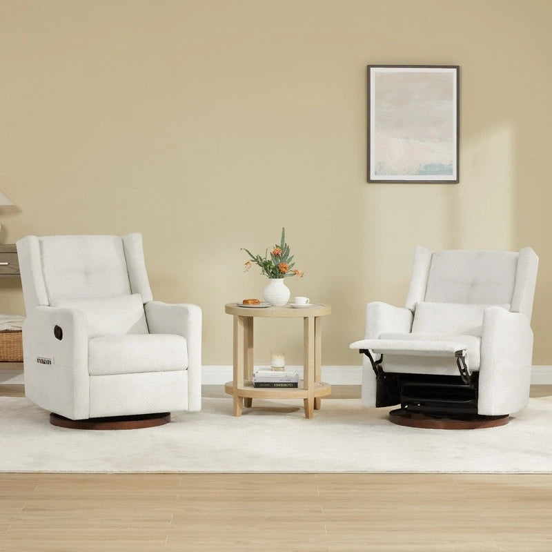 Fauteuil inclinable pivotant et coulissant manuel Lincoln avec coussin lombaire