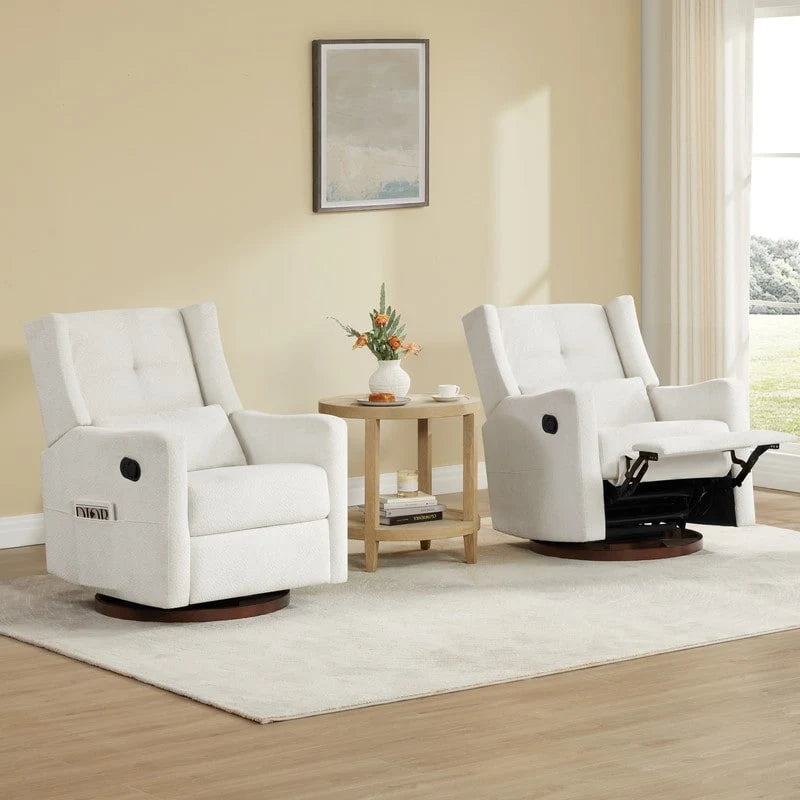 Fauteuil inclinable pivotant et coulissant manuel Lincoln avec coussin lombaire