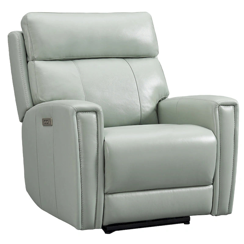 Fauteuil inclinable électrique zéro gravité en cuir véritable avec appui-tête électrique, ports USB et USB-C