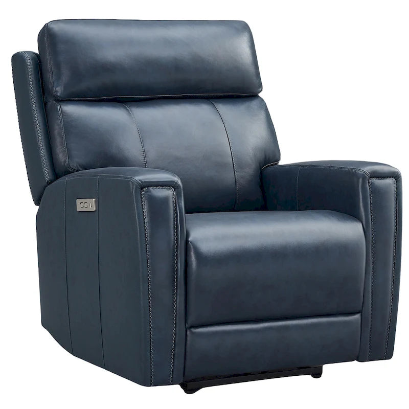 Fauteuil inclinable électrique zéro gravité en cuir véritable avec appui-tête électrique, ports USB et USB-C