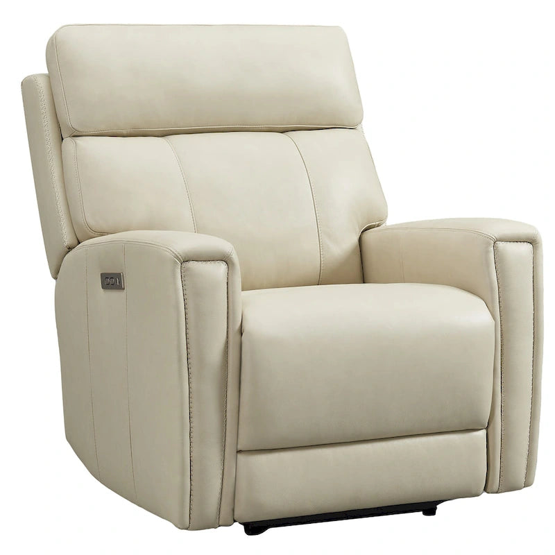 Fauteuil inclinable électrique zéro gravité en cuir véritable avec appui-tête électrique, ports USB et USB-C
