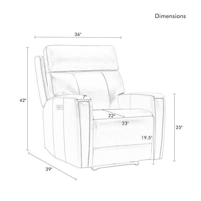 Fauteuil inclinable électrique zéro gravité en cuir véritable avec appui-tête électrique, ports USB et USB-C
