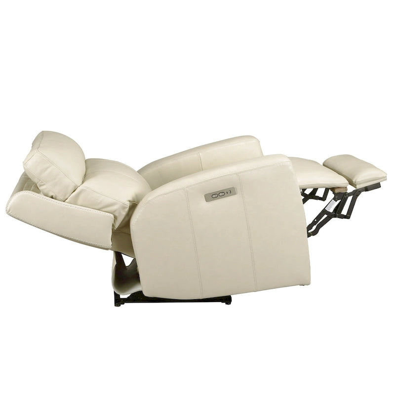 Fauteuil inclinable électrique zéro gravité en cuir véritable avec appui-tête électrique, ports USB et USB-C