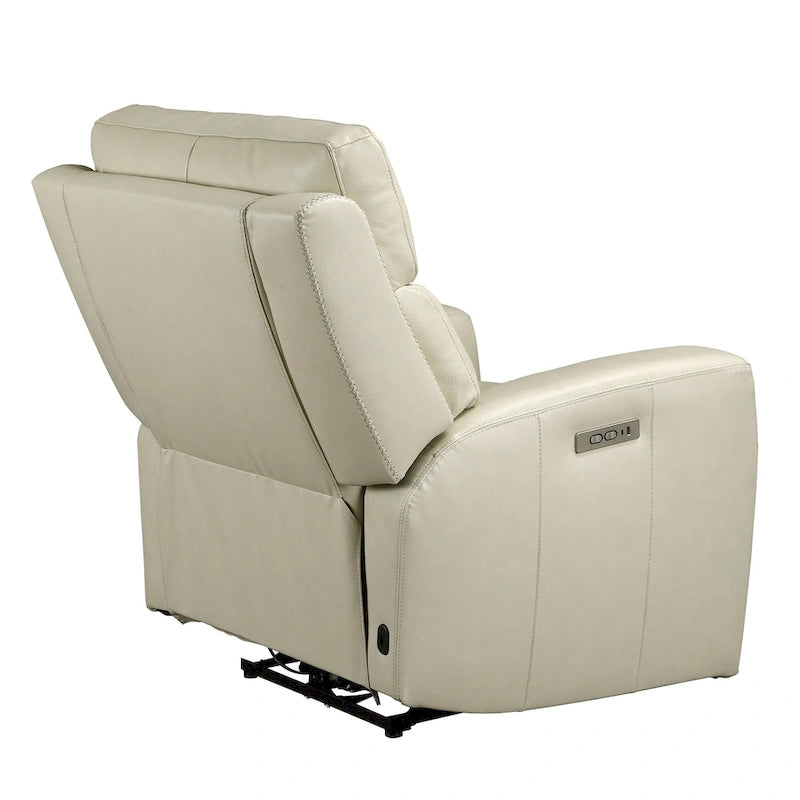 Fauteuil inclinable électrique zéro gravité en cuir véritable avec appui-tête électrique, ports USB et USB-C