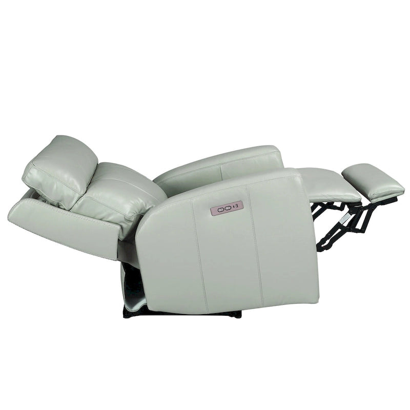 Fauteuil inclinable électrique zéro gravité en cuir véritable avec appui-tête électrique, ports USB et USB-C
