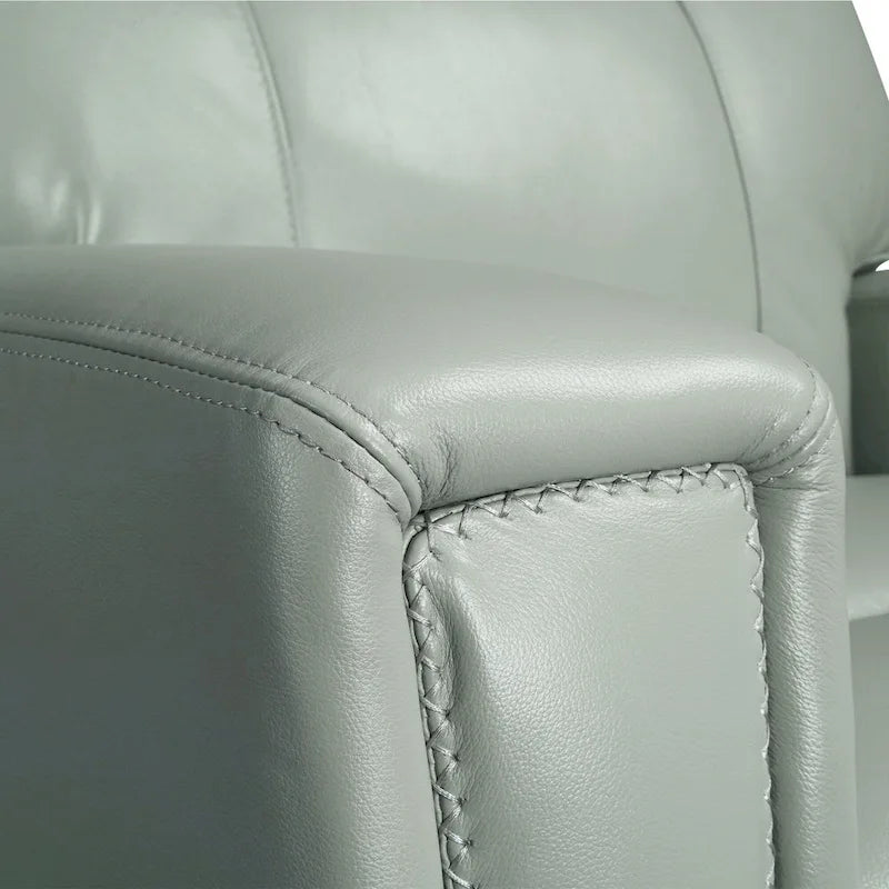 Fauteuil inclinable électrique zéro gravité en cuir véritable avec appui-tête électrique, ports USB et USB-C