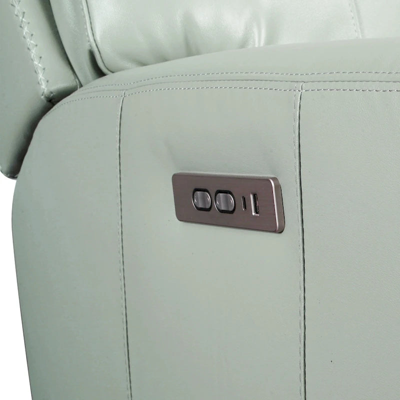 Fauteuil inclinable électrique zéro gravité en cuir véritable avec appui-tête électrique, ports USB et USB-C