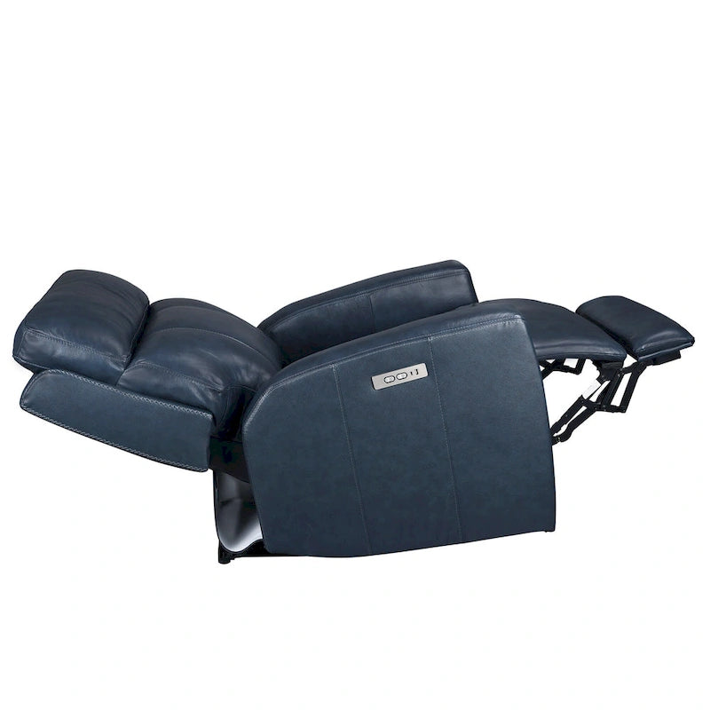 Fauteuil inclinable électrique zéro gravité en cuir véritable avec appui-tête électrique, ports USB et USB-C