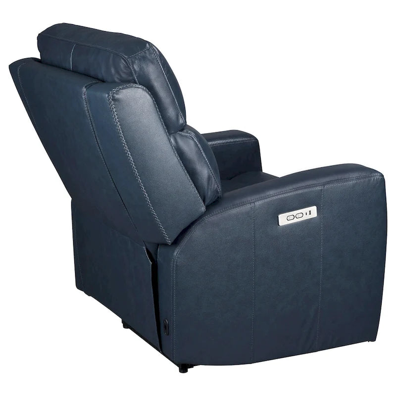 Fauteuil inclinable électrique zéro gravité en cuir véritable avec appui-tête électrique, ports USB et USB-C