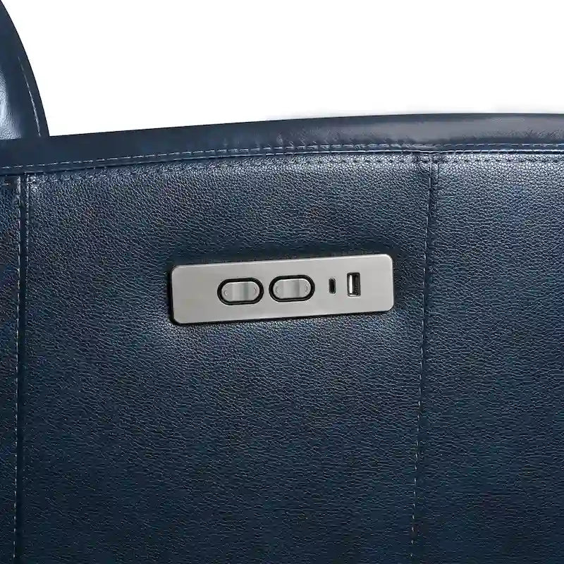 Fauteuil inclinable électrique zéro gravité en cuir véritable avec appui-tête électrique, ports USB et USB-C
