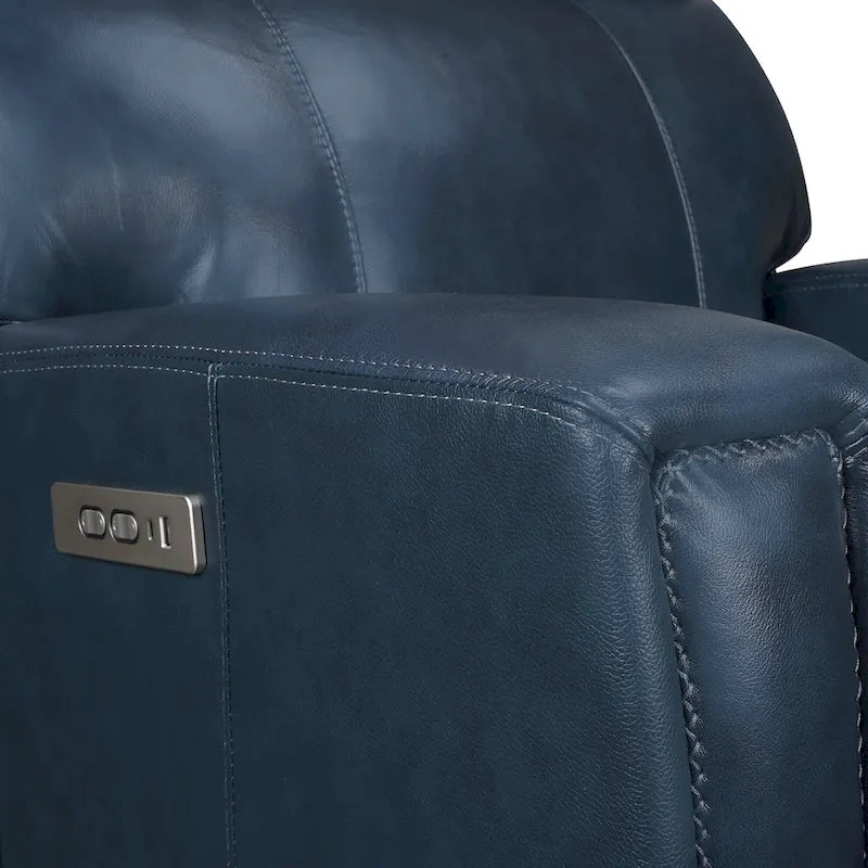 Fauteuil inclinable électrique zéro gravité en cuir véritable avec appui-tête électrique, ports USB et USB-C